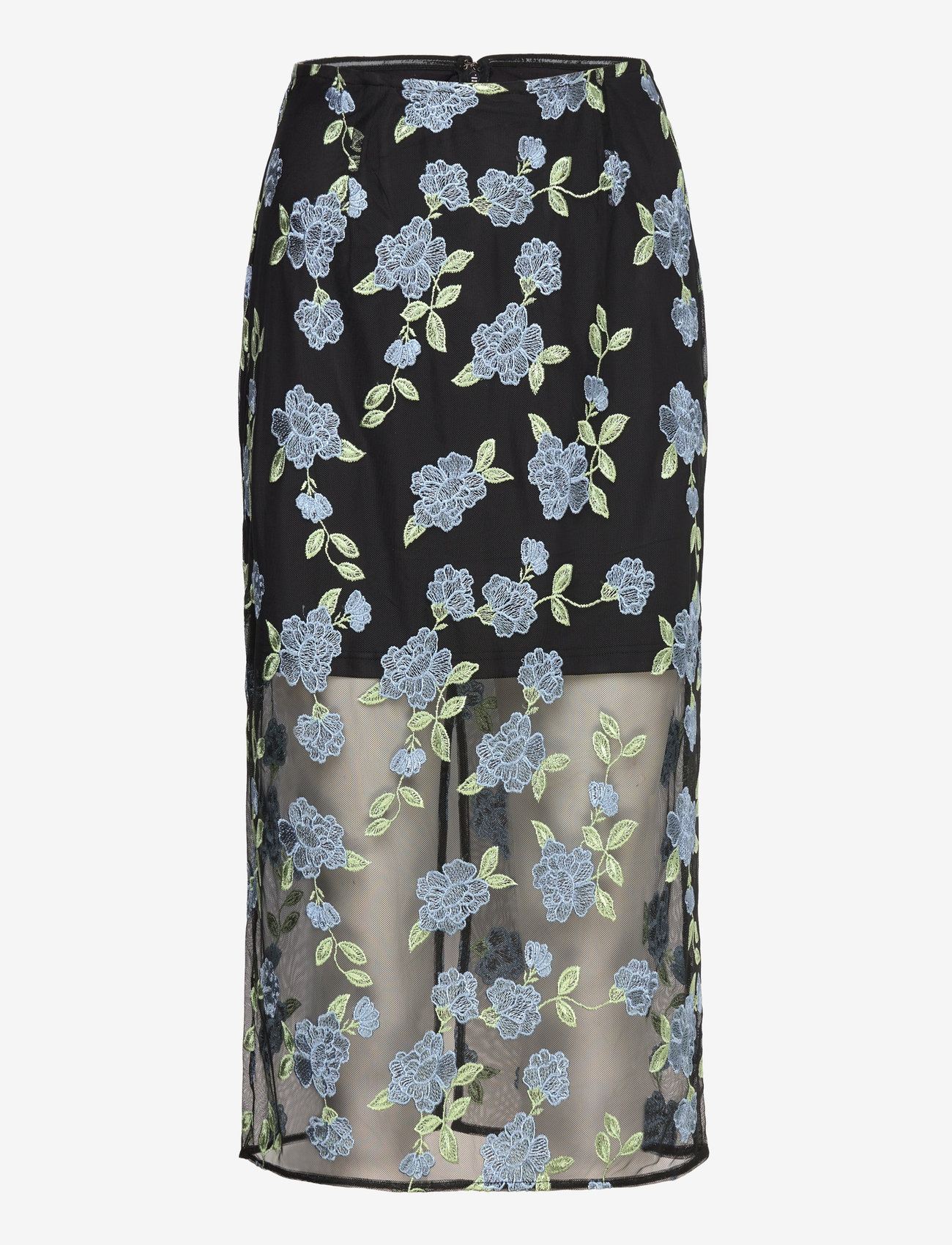 ROTATE MESH PENCIL SKIRT - Seelikud - 1000 BLACK COMB. / black
