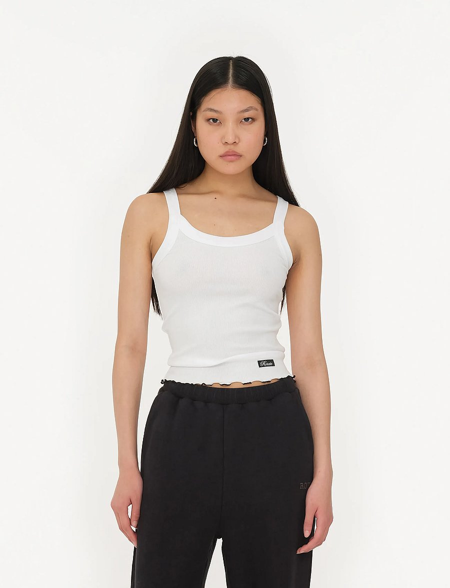 ROTATE - Rib Tank Top - varrukateta topid - bright white - 0