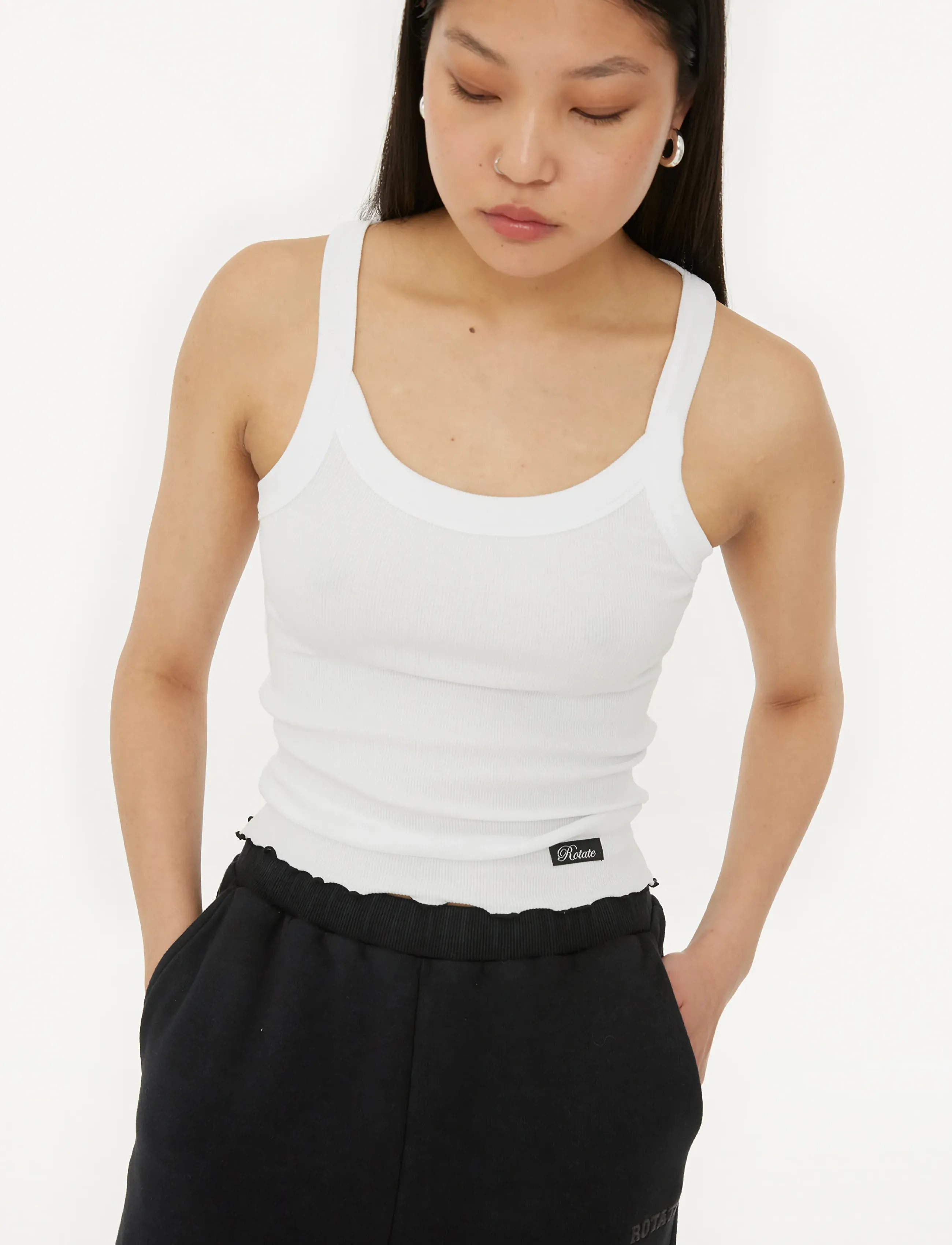 ROTATE - Rib Tank Top - bright white - 4