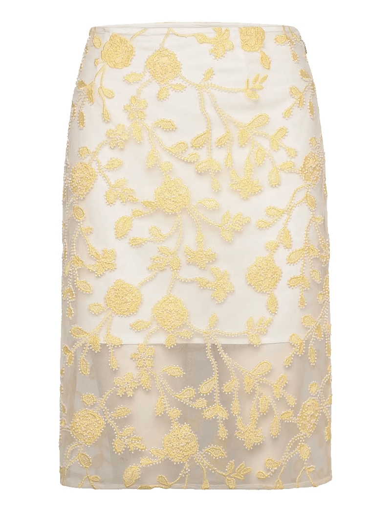 ROTATE Birger Christensen - Flower Beads Pencil Skirt - pencil skirts - egret comb. - 0