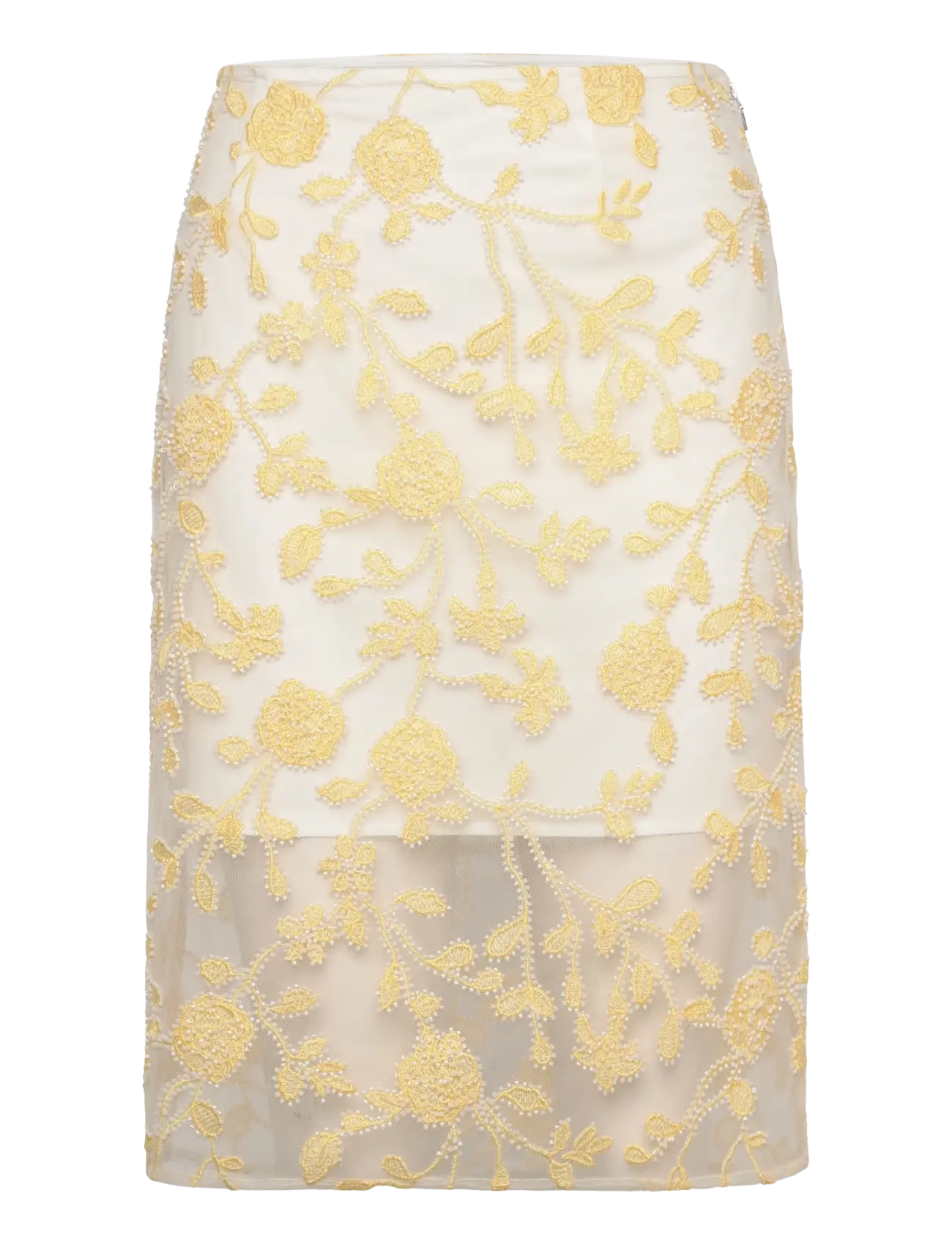 ROTATE Flower Beads Pencil Skirt - ROTATE Birger Christensen - EGRET COMB. / yellow