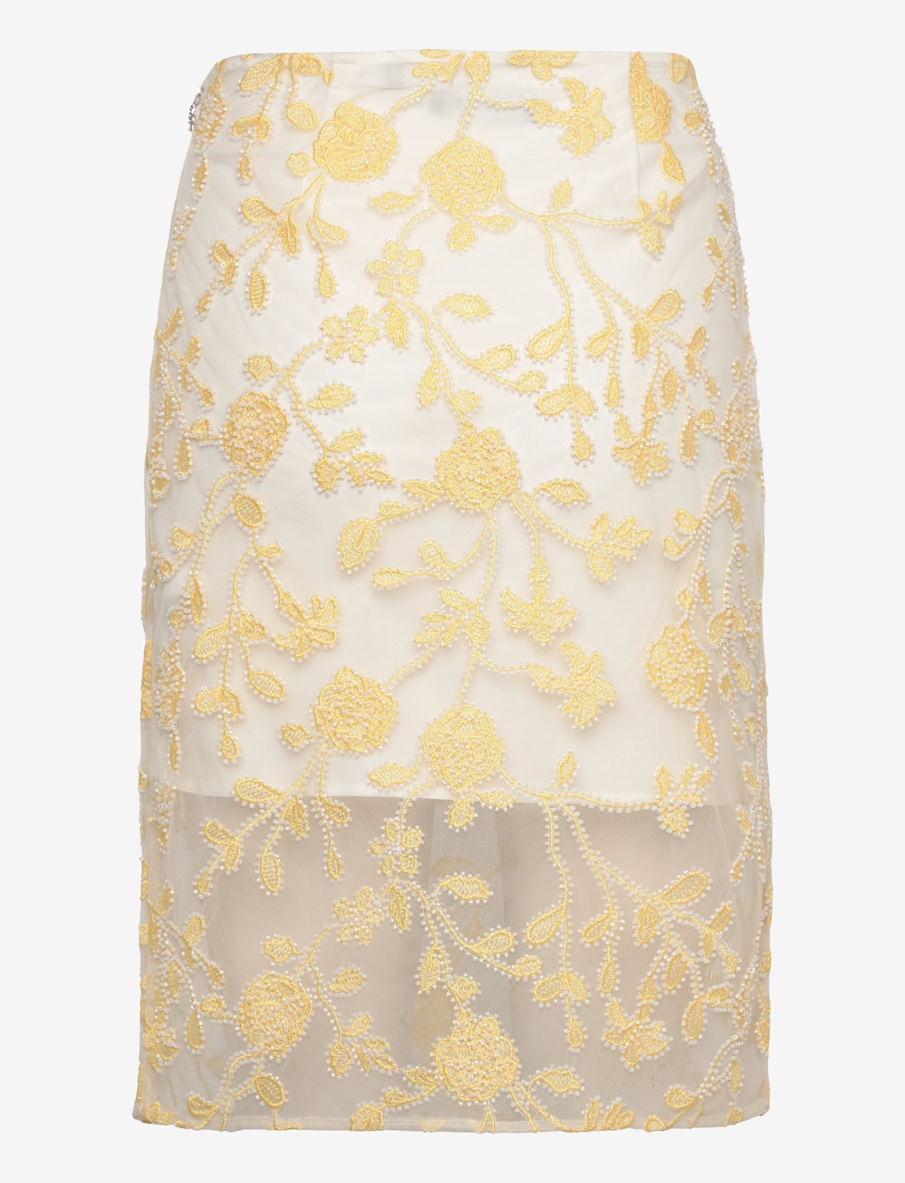 ROTATE Birger Christensen - Flower Beads Pencil Skirt - pencil skirts - egret comb. - 1