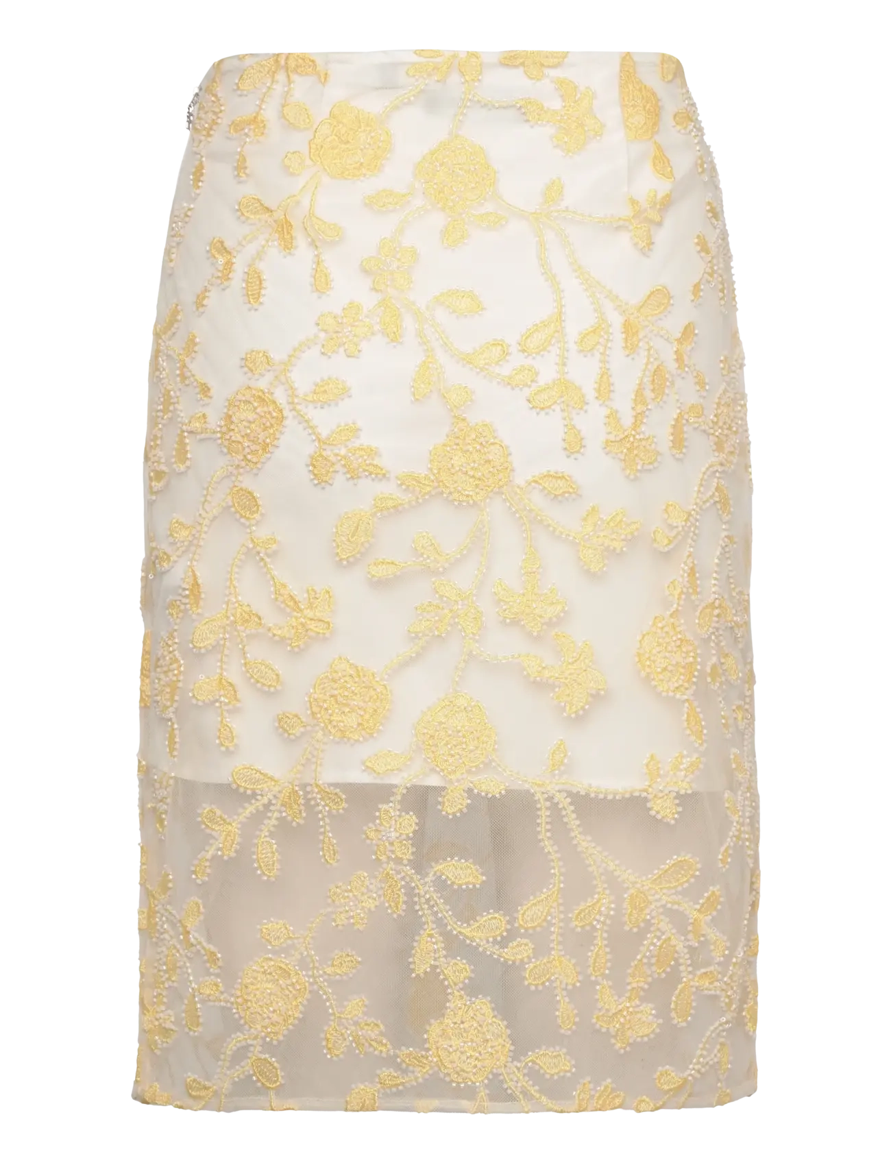 ROTATE - Flower Beads Pencil Skirt - bleistiftröcke - egret comb. - 1