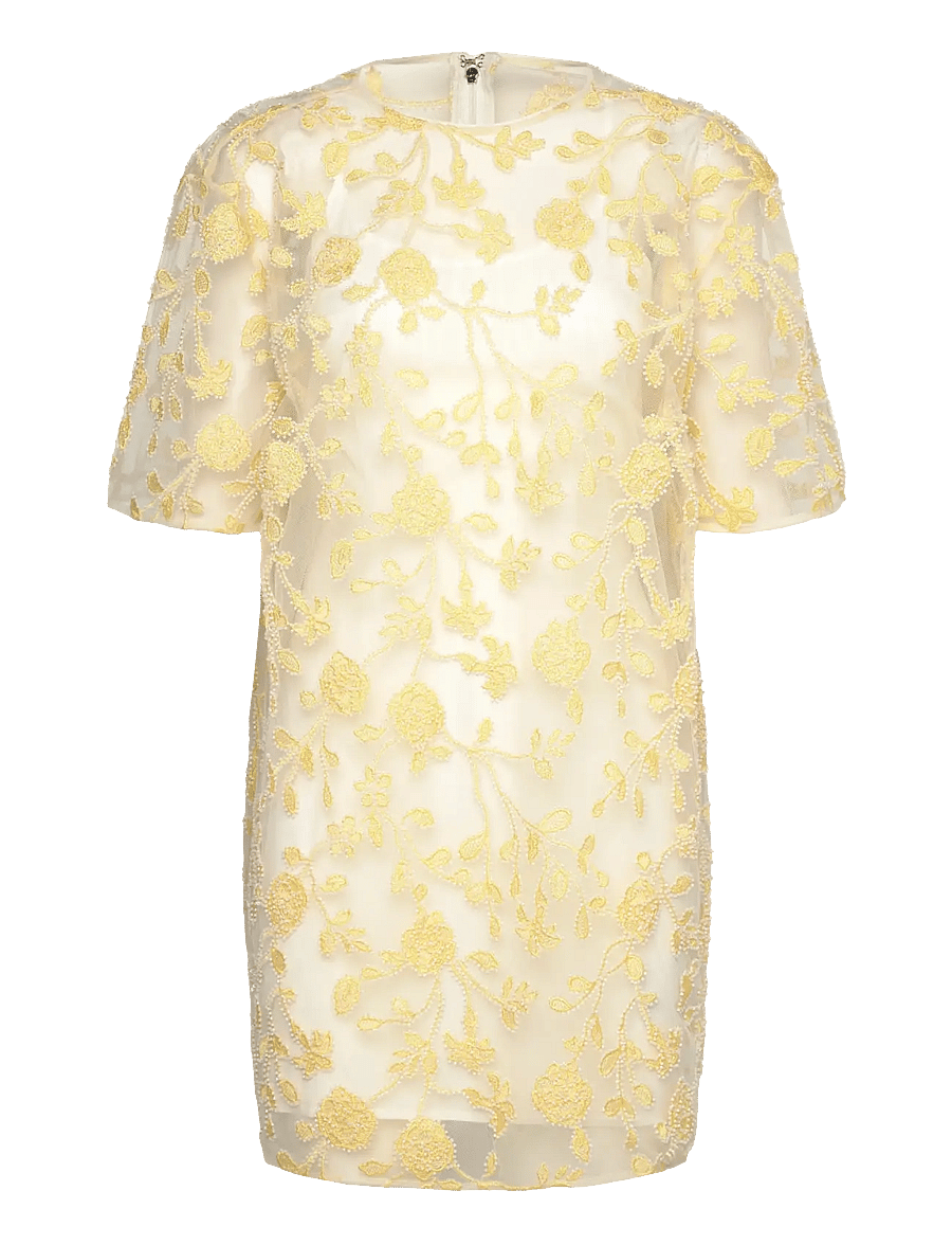 ROTATE - FLOWER BEADS BOXY DRESS - egret comb. - 0