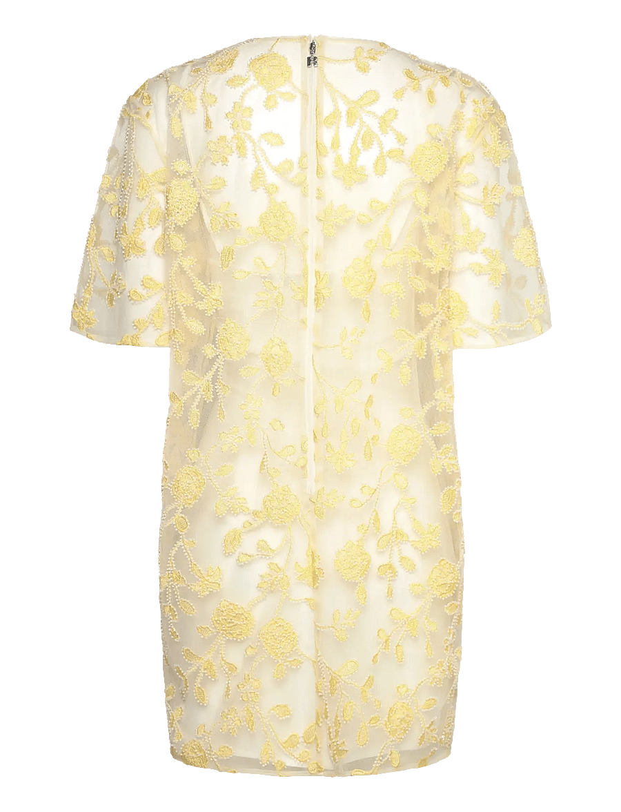 ROTATE - FLOWER BEADS BOXY DRESS - egret comb. - 1