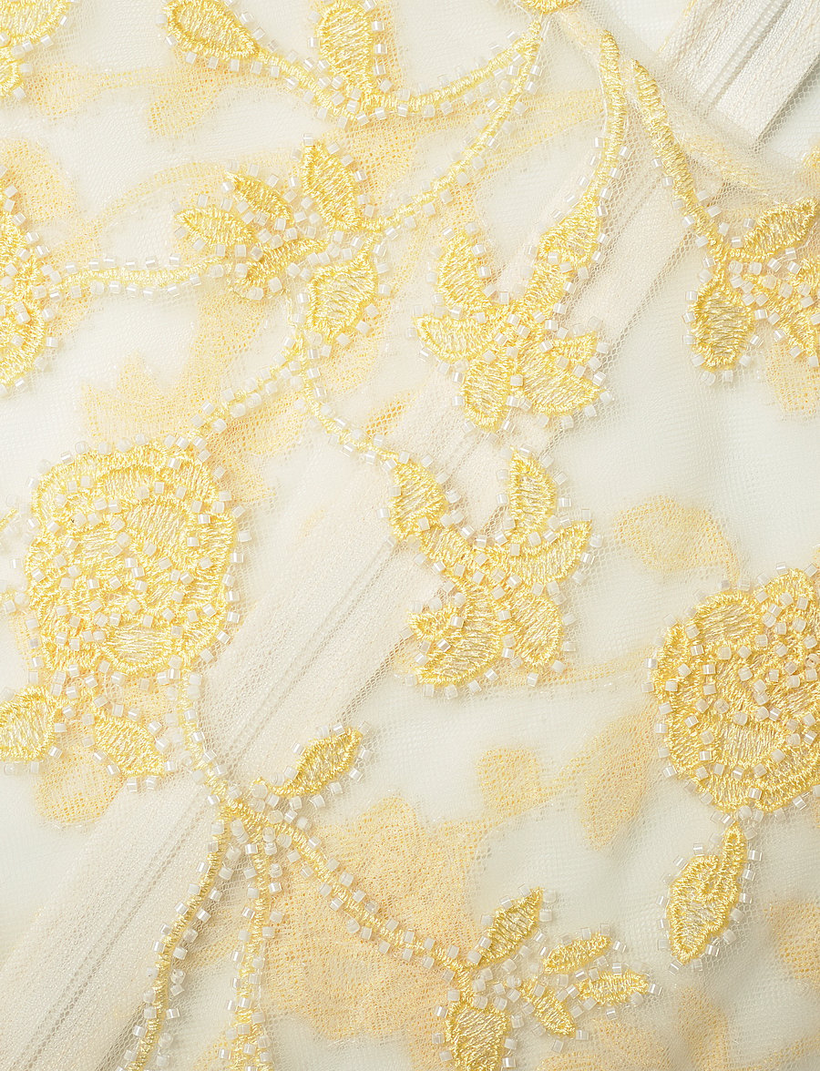 ROTATE - FLOWER BEADS BOXY DRESS - egret comb. - 3