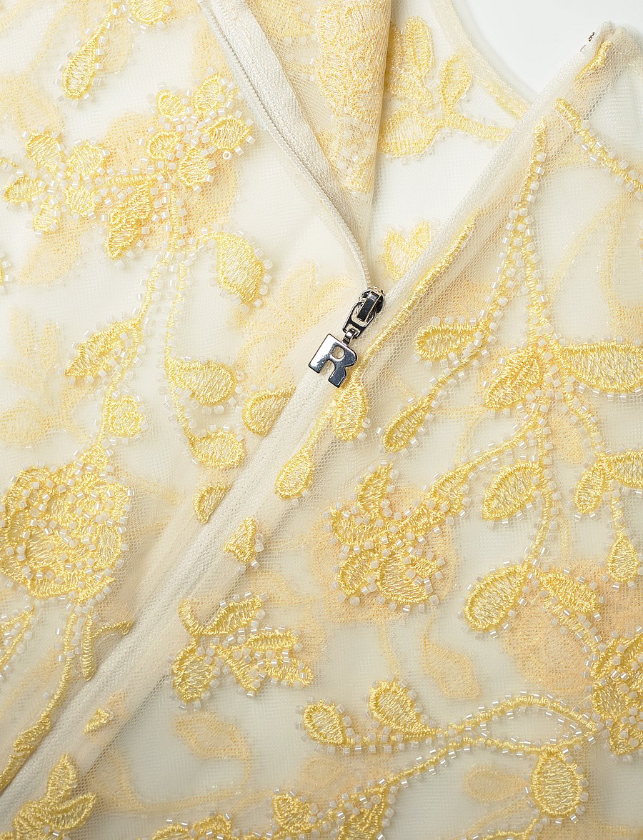 ROTATE - FLOWER BEADS BOXY DRESS - egret comb. - 4