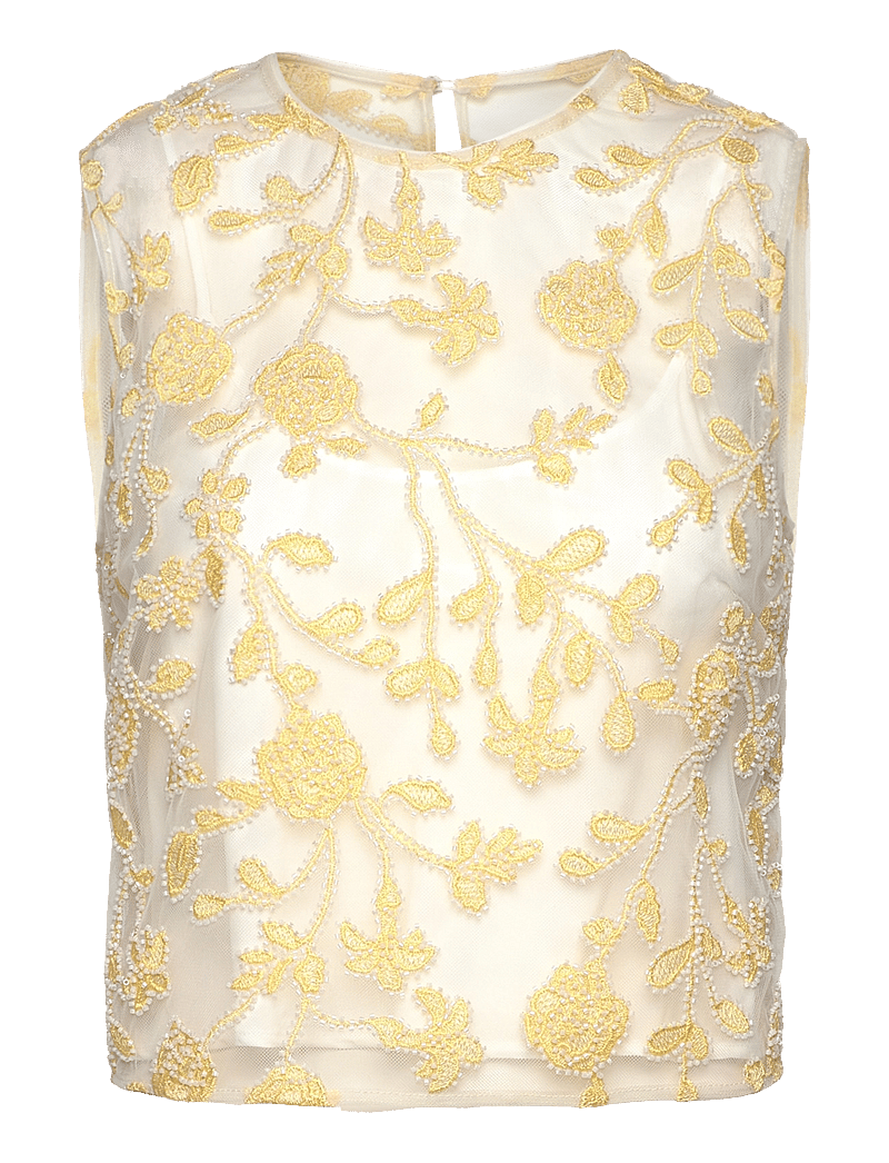 ROTATE - Flower Beads Top - t-shirts - egret comb. - 0