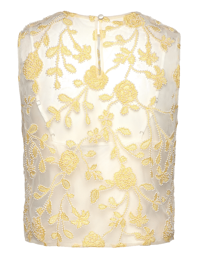 ROTATE - Flower Beads Top - t-shirts - egret comb. - 1