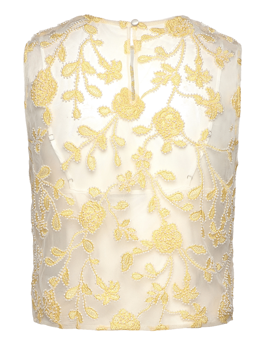 ROTATE - Flower Beads Top - t-shirts - egret comb. - 1