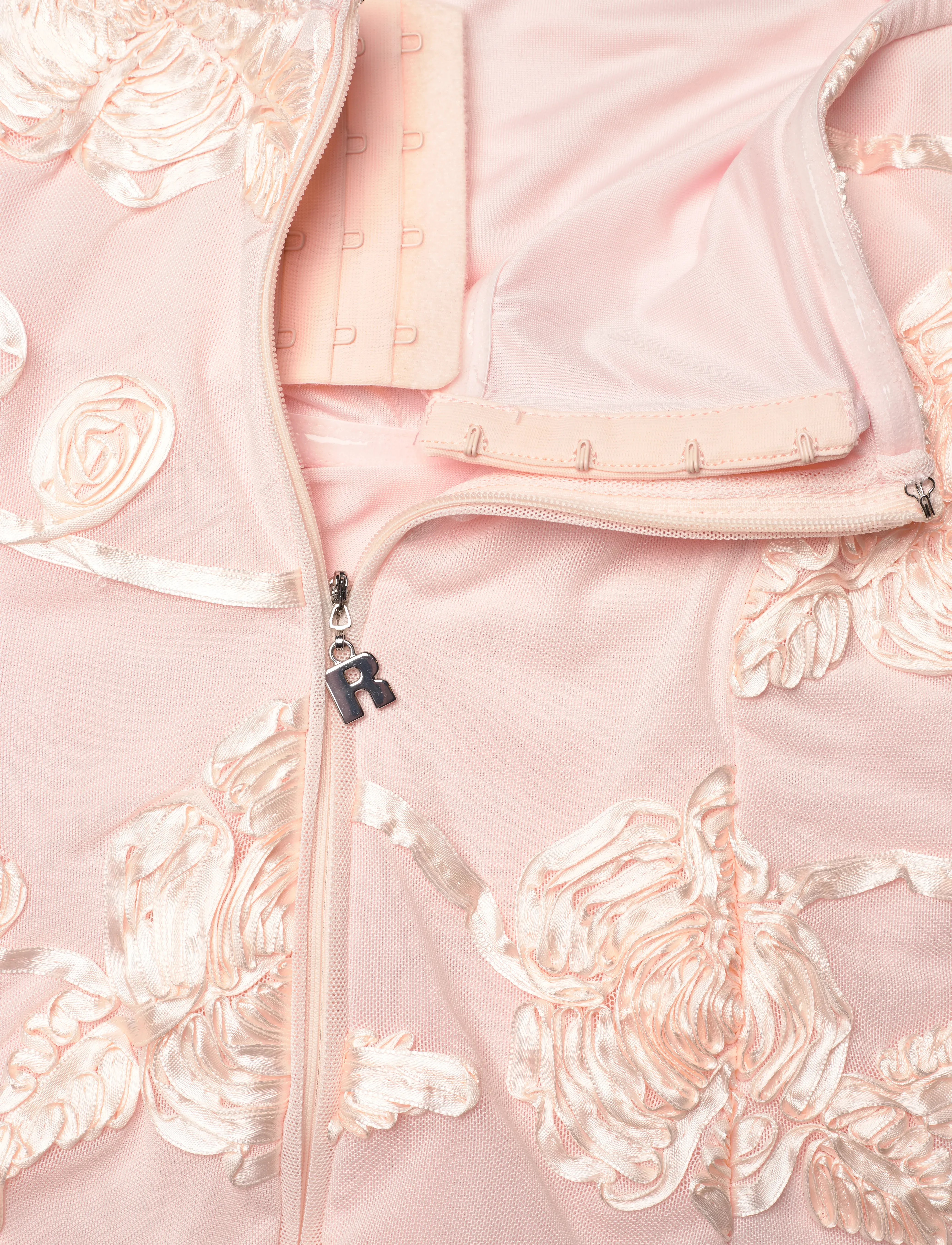 ROTATE - FLOWER MESH TUBE DRESS - angel wing (blush) comb. - 3