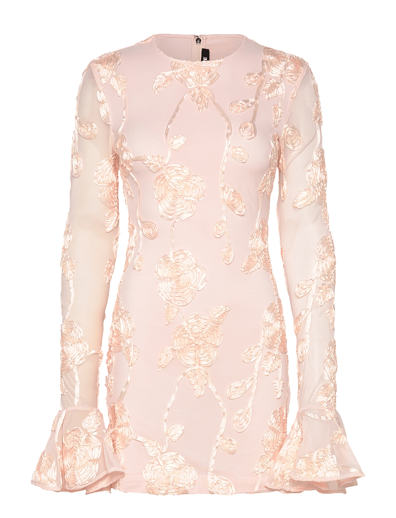 ROTATE Birger Christensen - FLOWER MESH MINI DRESS - festklänningar - angel wing (blush) comb. - 0