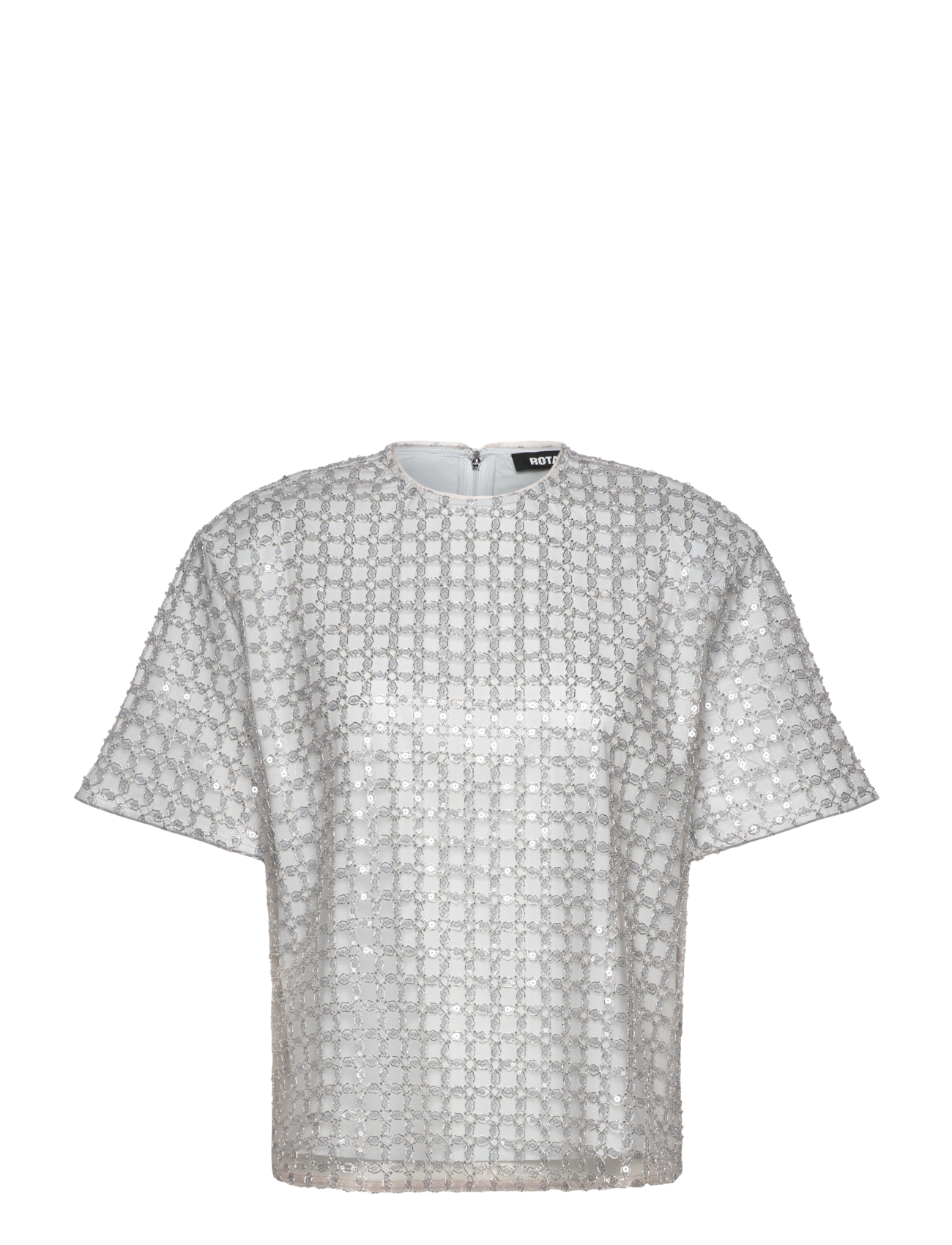 ROTATE BEADED OVERSIZED TOP - Inspiration - DOESKIN (BEIGE) / silver
