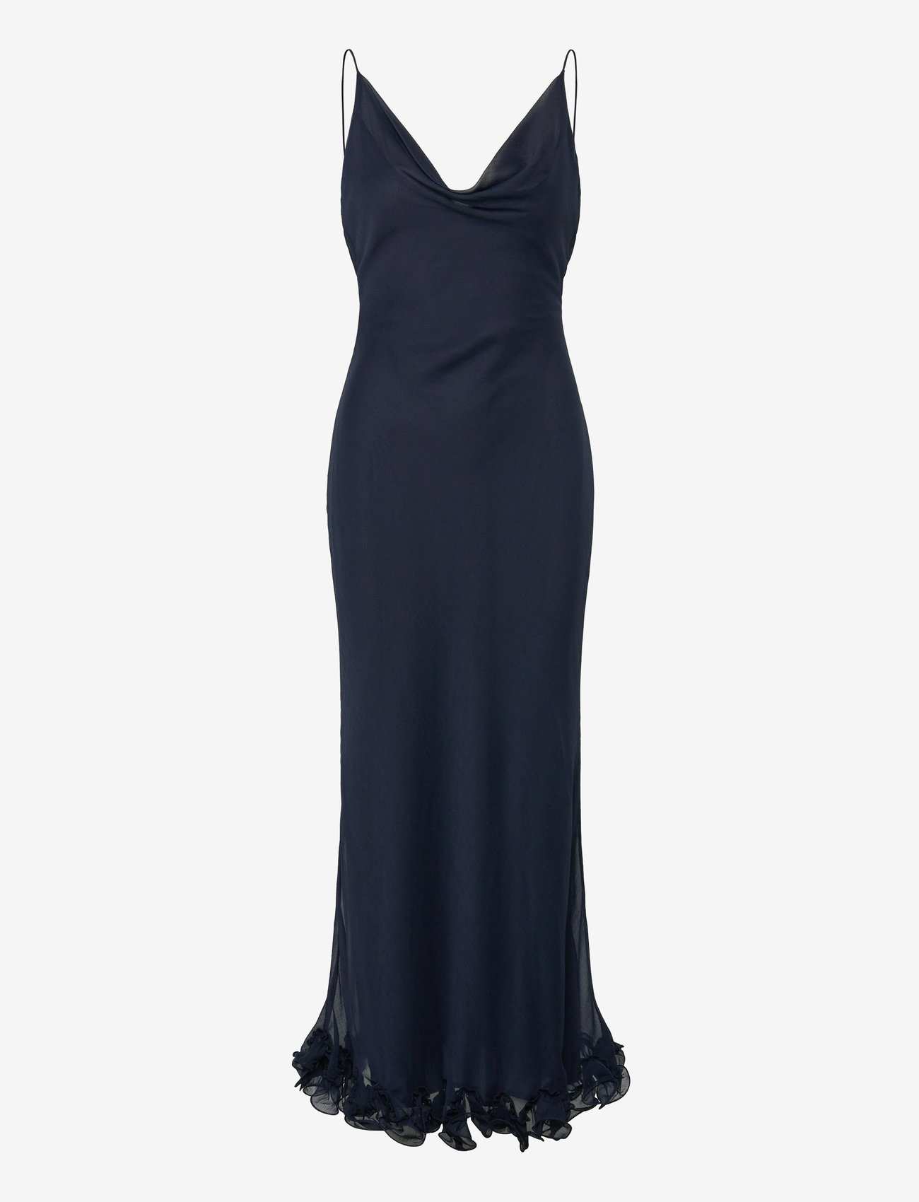 ROTATE - CHIFFON RUFFLE SLIP DRESS - sky captain (dark blue) - 0