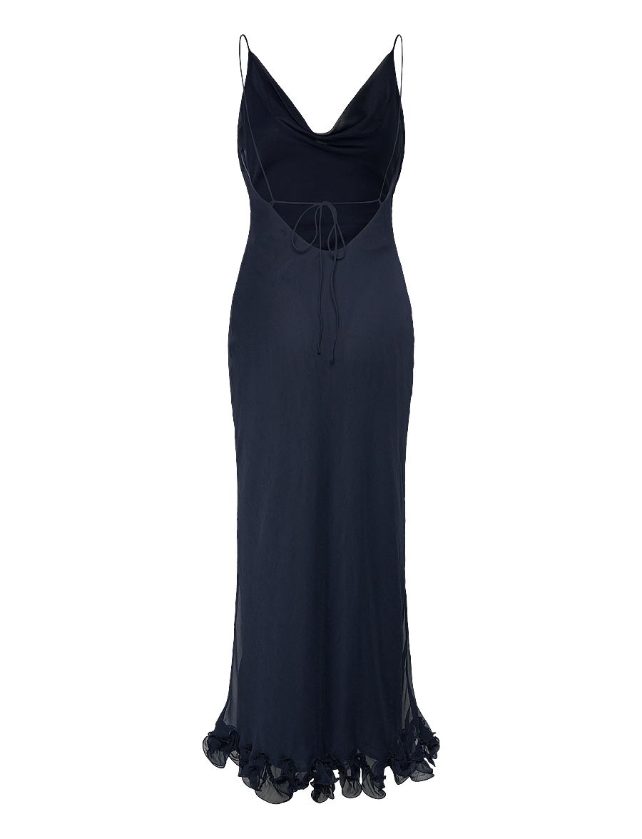 rotate birger christensen chiffon maxi ruffle dress ROTATE BIRGER CHRISTENSEN ruffled-hem Maxi Dress | Red