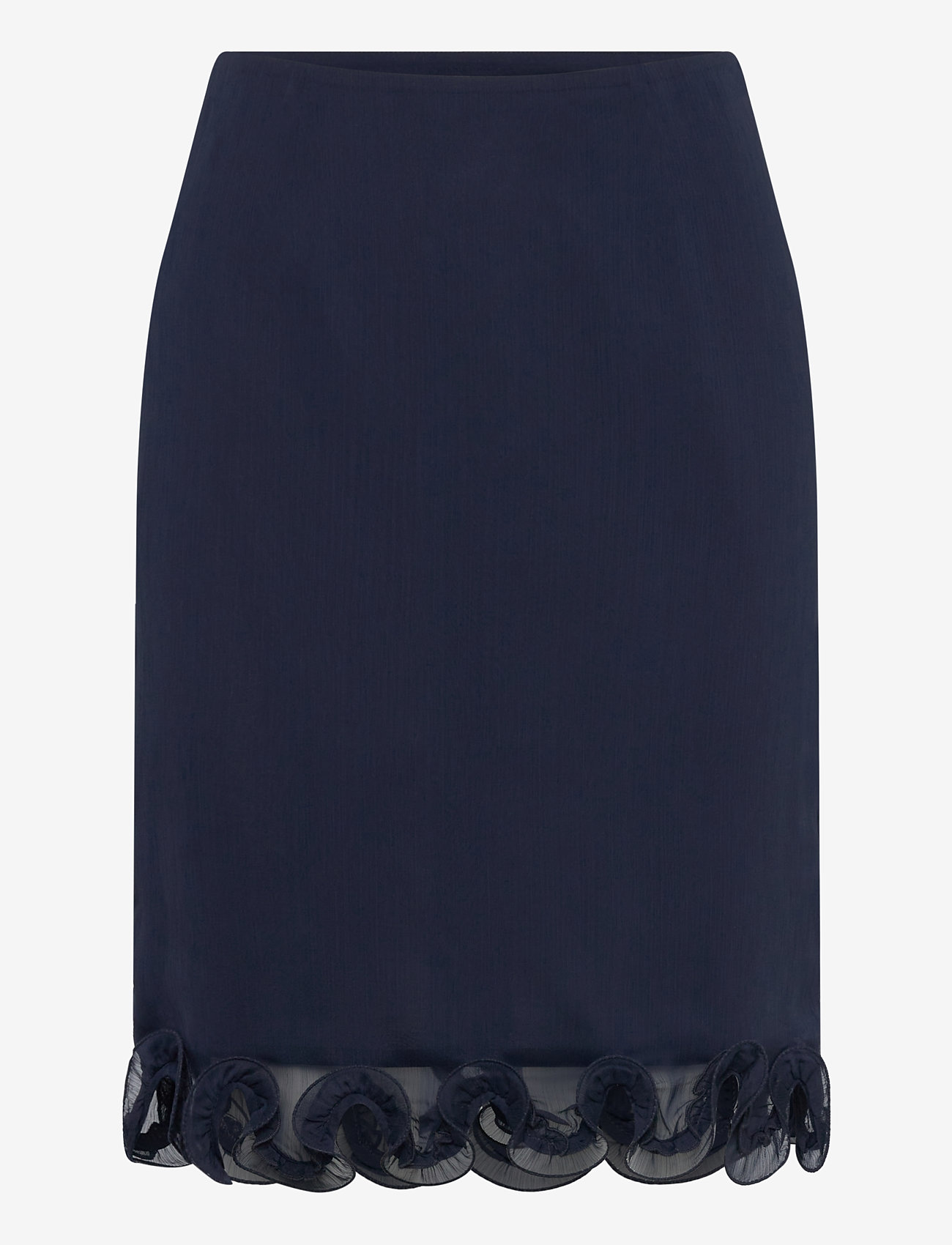 ROTATE Birger Christensen - Chiffon Ruffle Skirt - bleistiftröcke - sky captain (dark blue) - 0