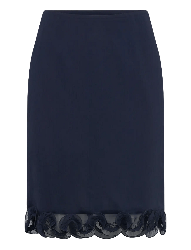 ROTATE Birger Christensen - Chiffon Ruffle Skirt - bleistiftröcke - sky captain (dark blue) - 0