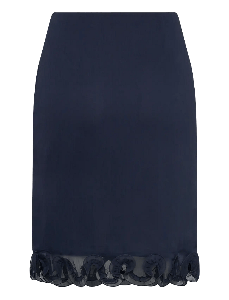 ROTATE Birger Christensen - Chiffon Ruffle Skirt - bleistiftröcke - sky captain (dark blue) - 1