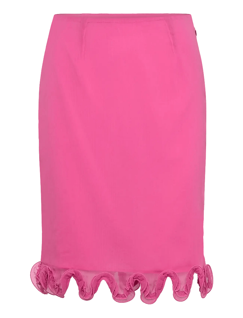 ROTATE Birger Christensen - Chiffon Ruffle Skirt - bleistiftröcke - carmine rose (pink) - 0