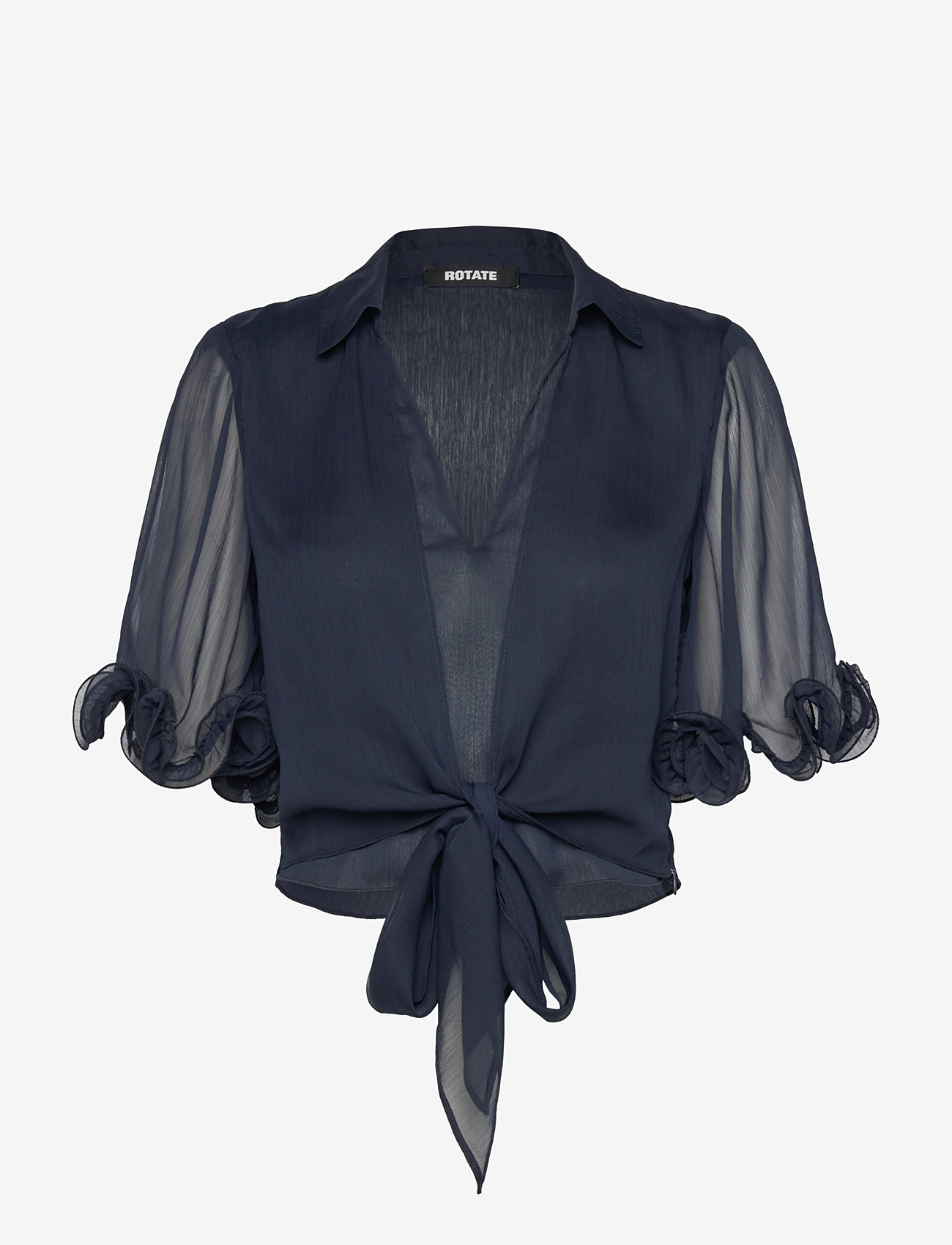 ROTATE Birger Christensen - Chiffon Tied Top - sky captain (dark blue) - 0
