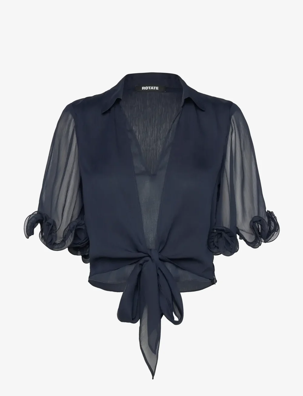 ROTATE Birger Christensen - Chiffon Tied Top - palaidinės - sky captain (dark blue) - 0