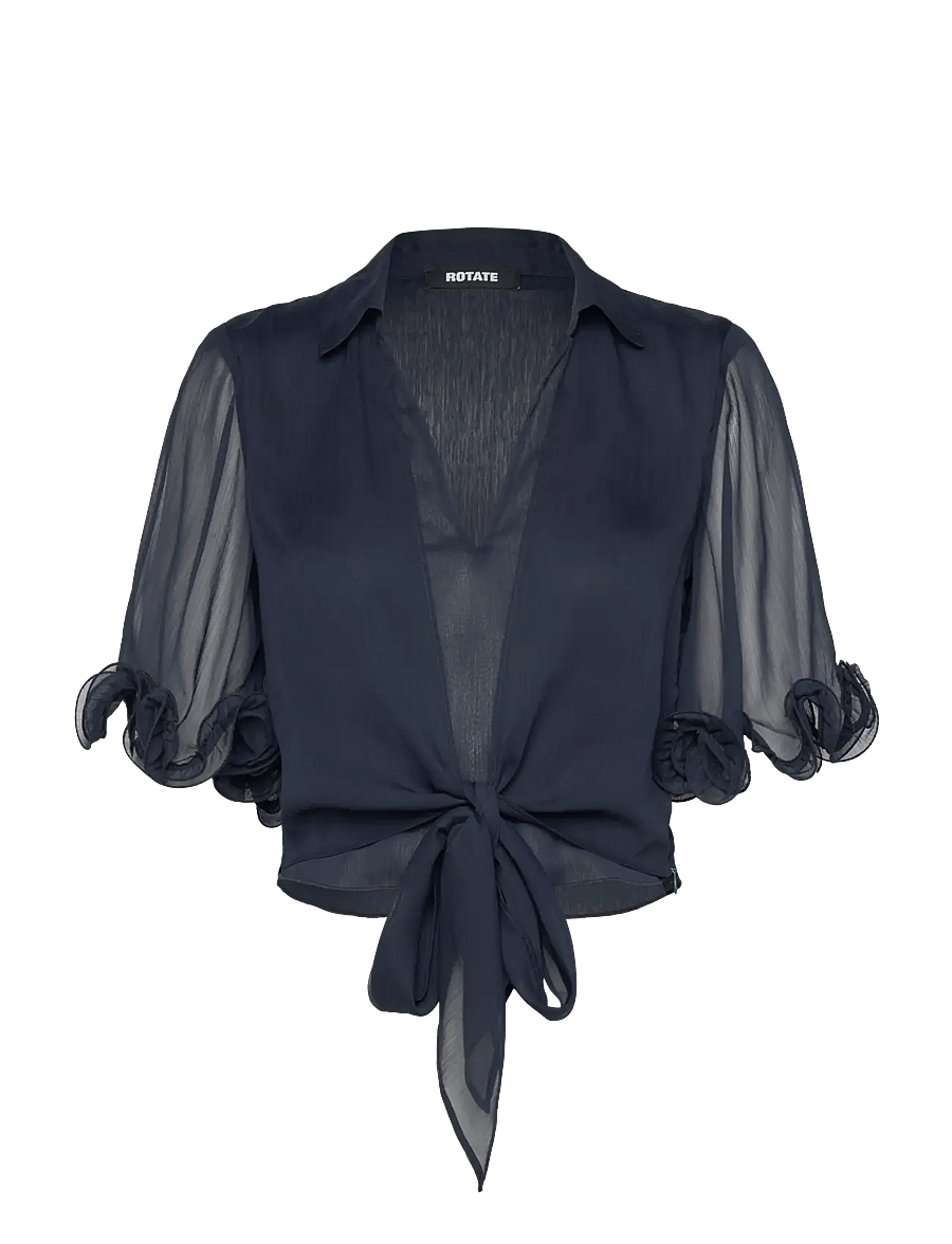 ROTATE - Chiffon Tied Top - sky captain (dark blue) - 0