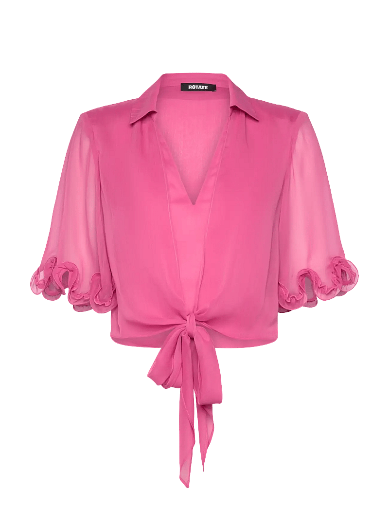 ROTATE Birger Christensen - Chiffon Tied Top - blusar - carmine rose (pink) - 0