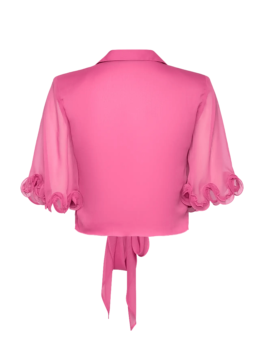 ROTATE - CHIFFON TIED TOP - blouses - carmine rose (pink) - 1