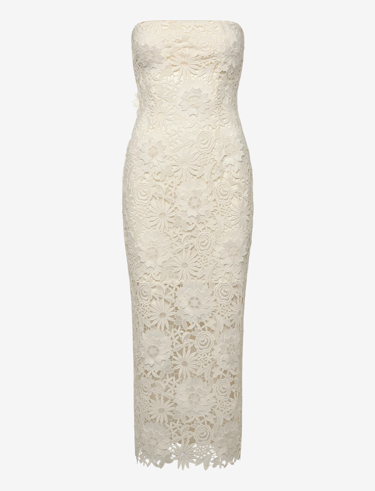 ROTATE Birger Christensen - 3D LACE MIDI DRESS - egret - 0