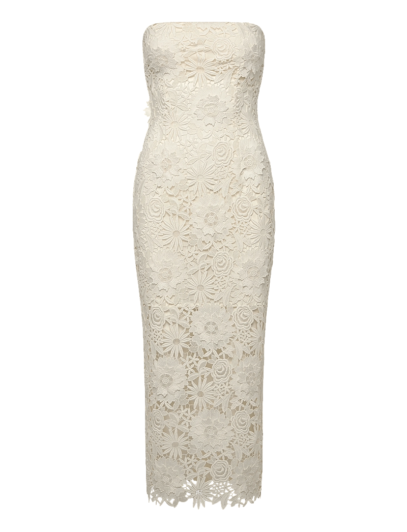ROTATE Birger Christensen - 3D LACE MIDI DRESS - egret - 0