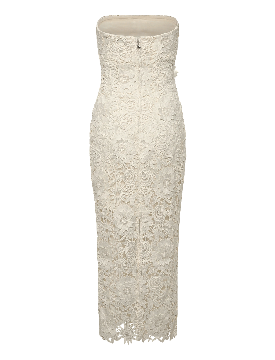 ROTATE - 3D LACE MIDI DRESS - egret - 1