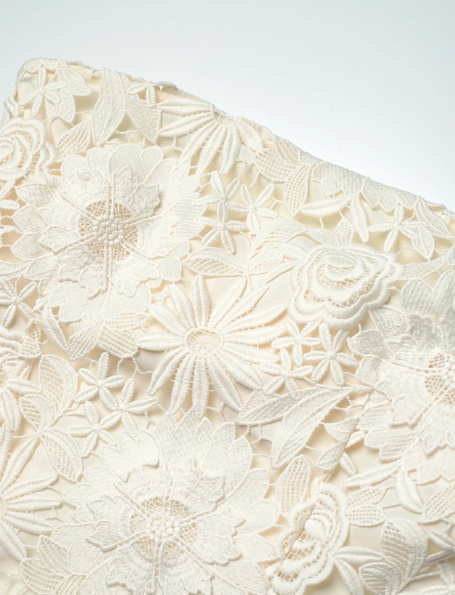 ROTATE - 3D LACE MIDI DRESS - egret - 2