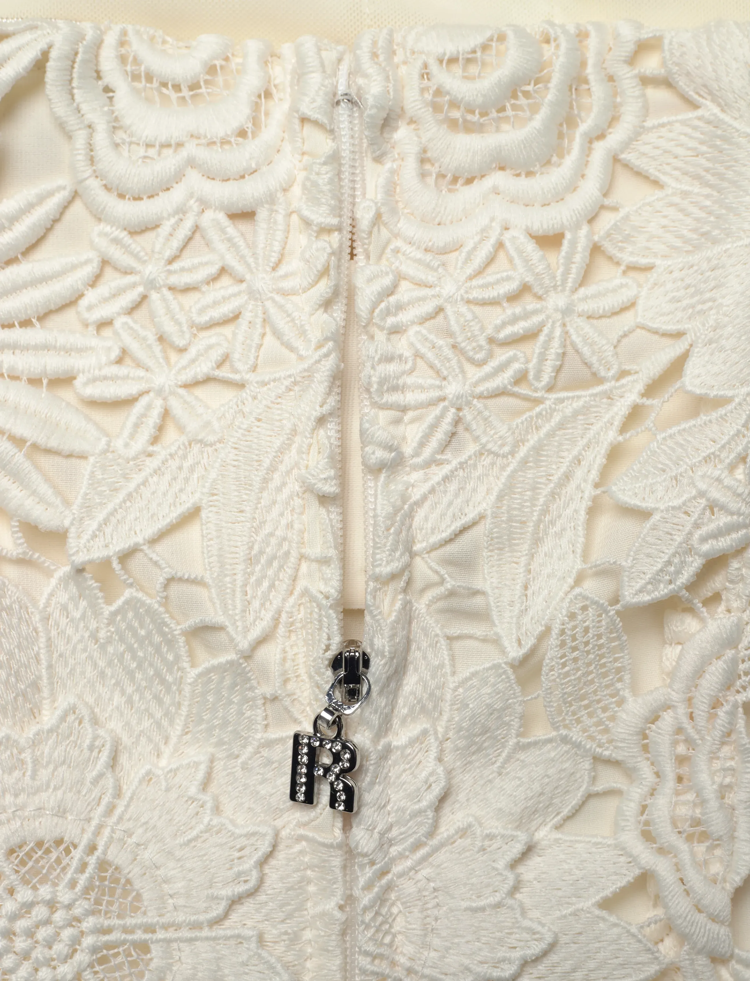 ROTATE - 3D LACE MIDI DRESS - egret - 3