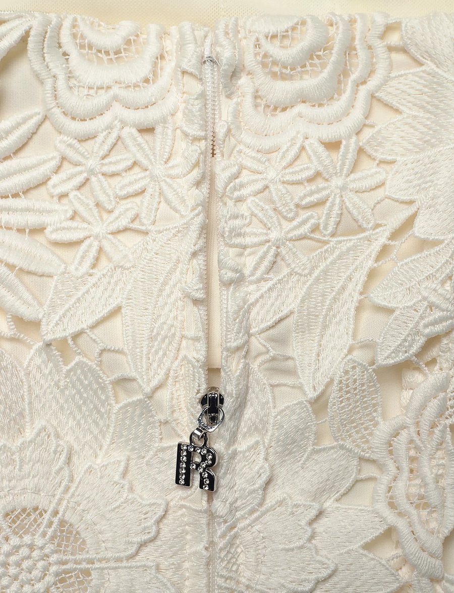 ROTATE - 3D LACE MIDI DRESS - egret - 3