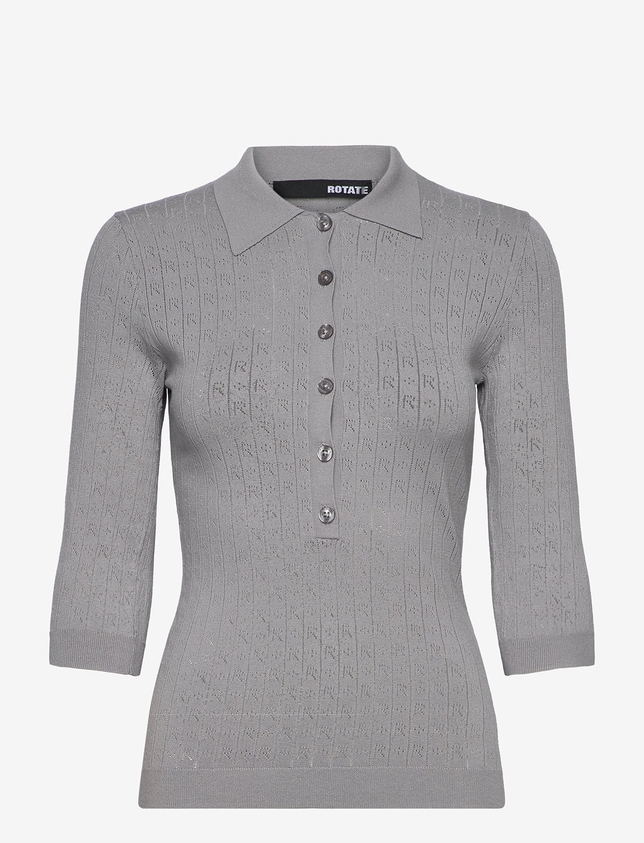 ROTATE - POINTELLE POLO SHIRT - poloshirts - alloy (light gray) - 0