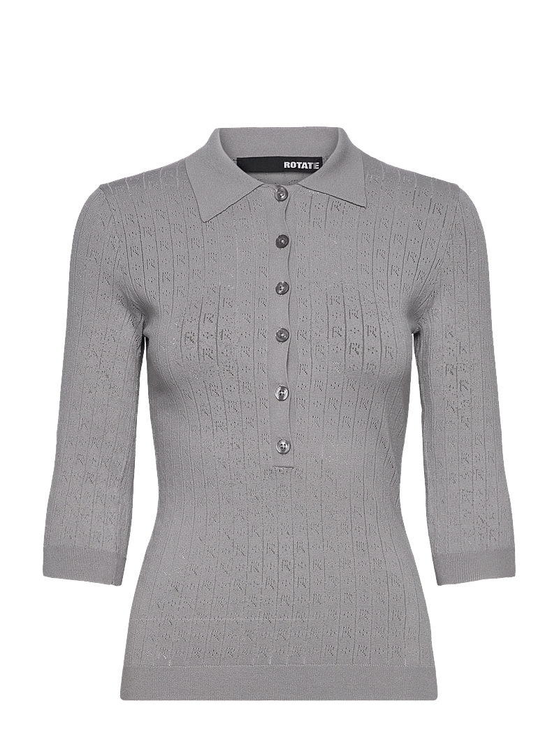 ROTATE - POINTELLE POLO SHIRT - poloshirts - alloy (light gray) - 0