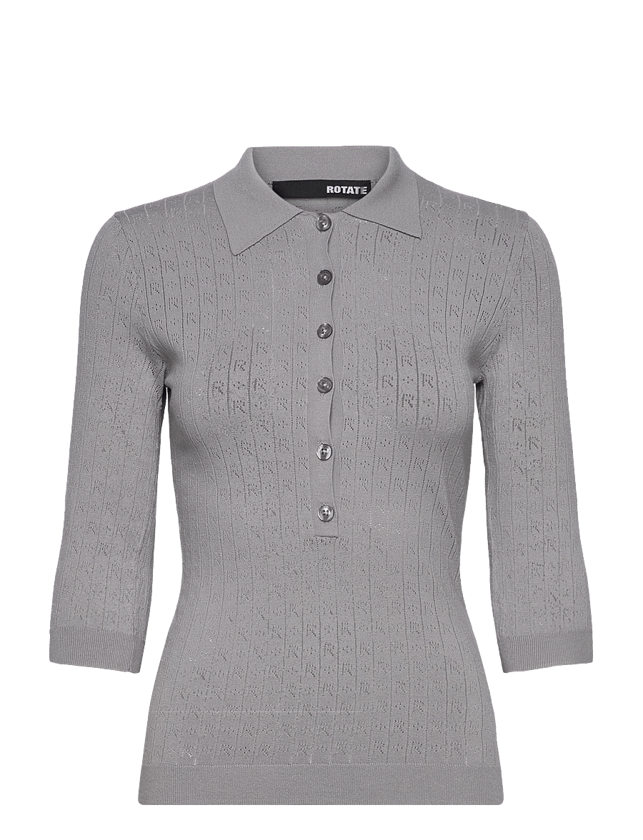 ROTATE - POINTELLE POLO SHIRT - poloshirts - alloy (light gray) - 0