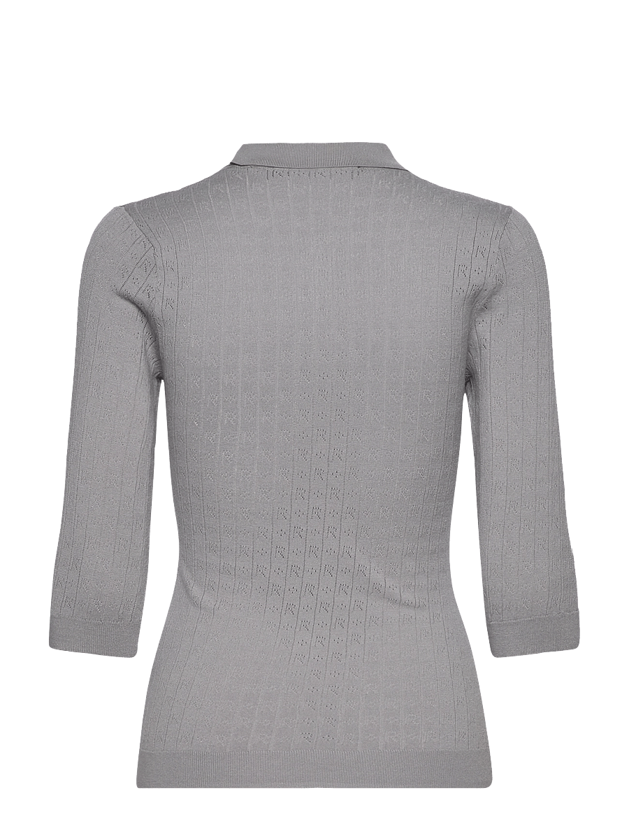 ROTATE - POINTELLE POLO SHIRT - alloy (light gray) - 1