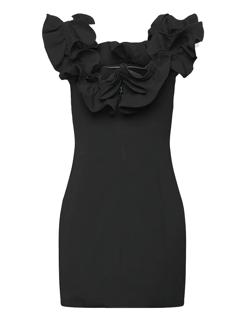 ROTATE Birger Christensen - Mini Ruffle Dress - fodralklänningar - black - 1