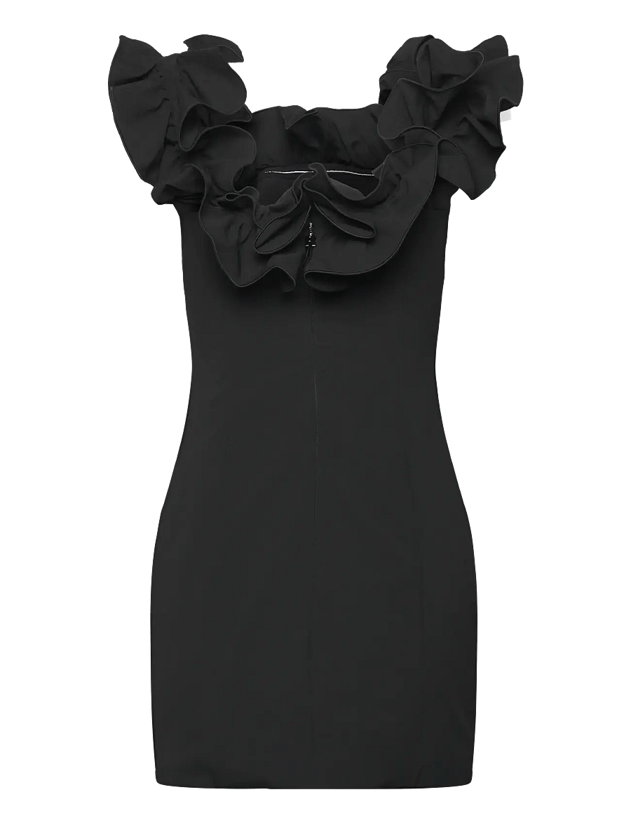 ROTATE - MINI RUFFLE DRESS - black - 1