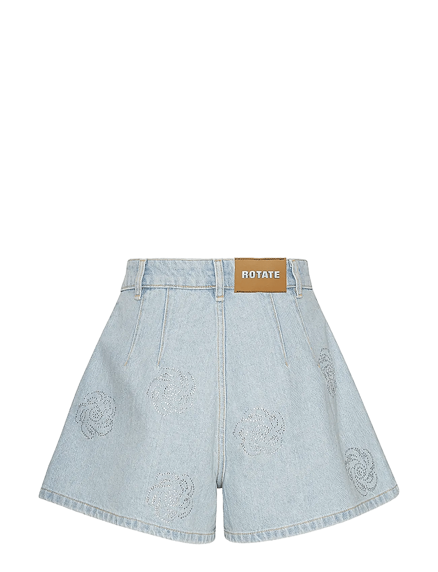 ROTATE - DENIM STUDS SHORTS - jorts - light blue denim - 3