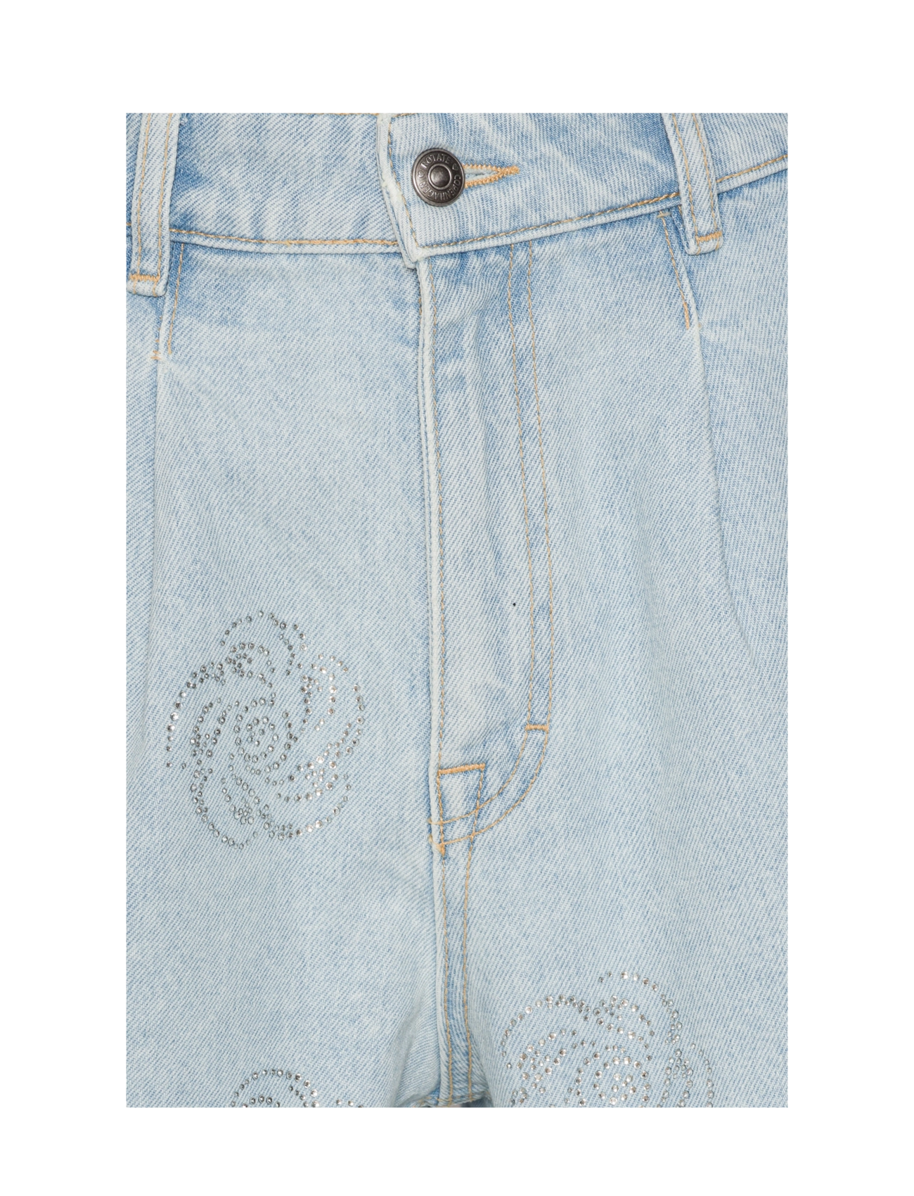 ROTATE - DENIM STUDS SHORTS - jorts - light blue denim - 4