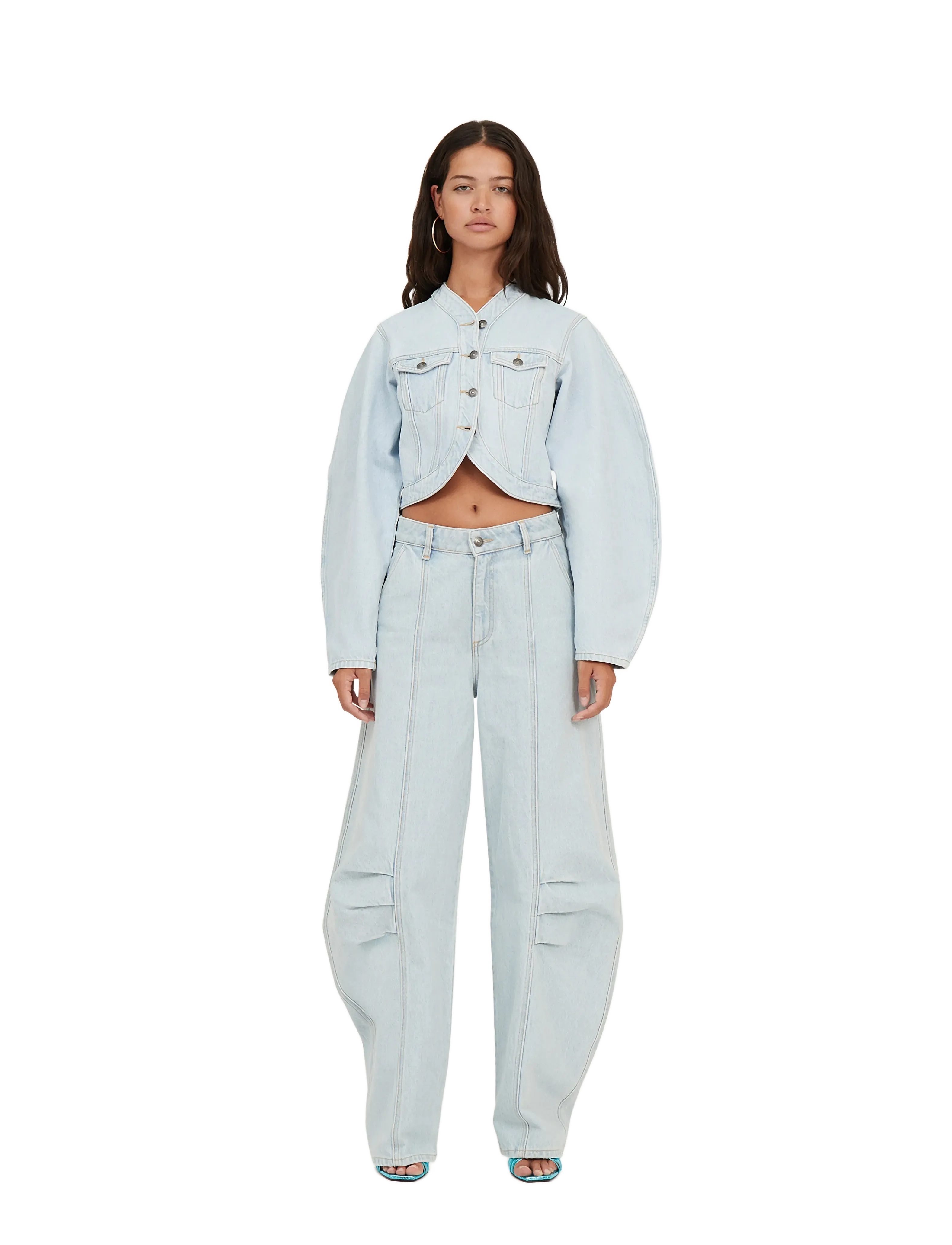 ROTATE Birger Christensen - Round Sleeve Denim Jacket - light blue denim - 4