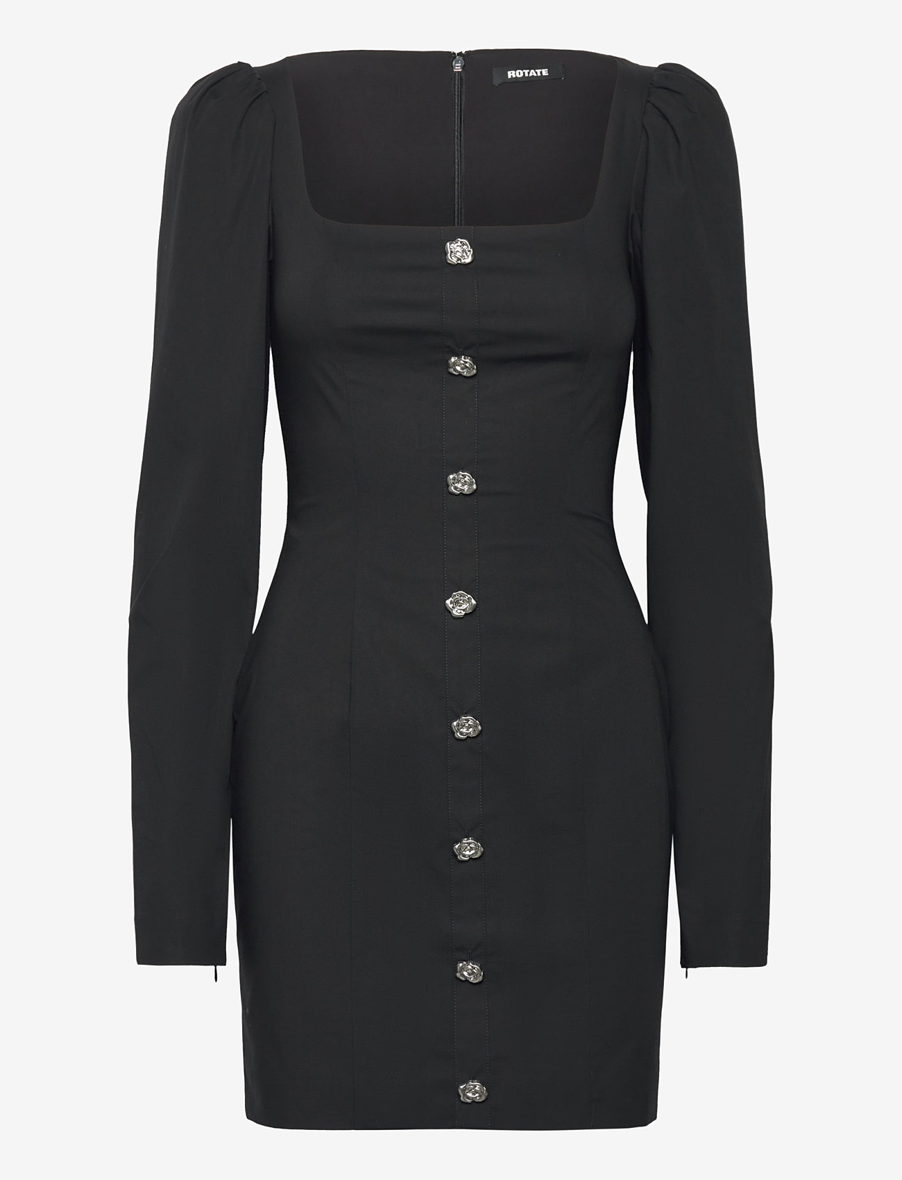 ROTATE Birger Christensen - Scoup Neck Ls Mini Dress - short dresses - black - 0