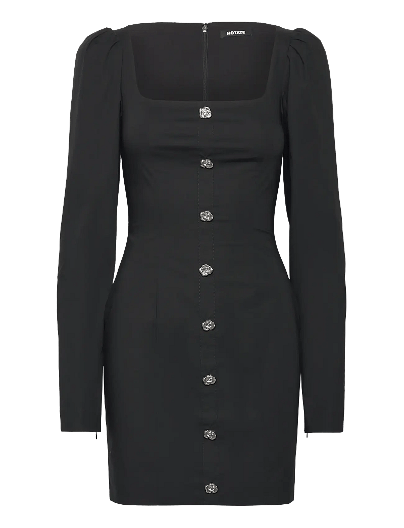 ROTATE Birger Christensen - Scoup Neck Ls Mini Dress - short dresses - black - 0