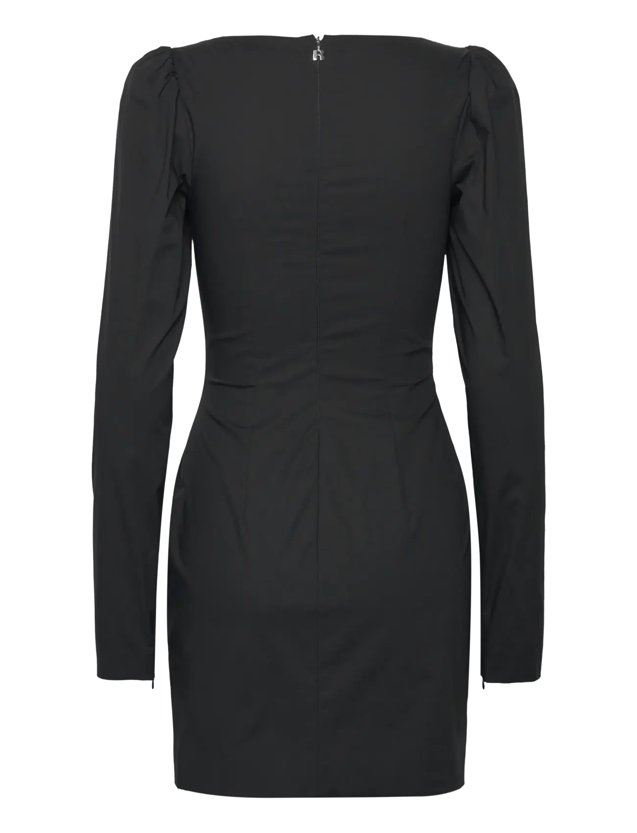 ROTATE - SCOOP NECK LS MINI DRESS - kurze kleider - black - 1