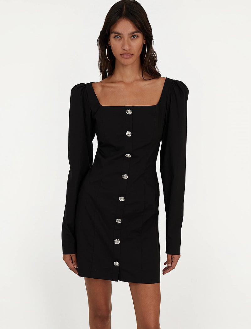 ROTATE Birger Christensen - Scoup Neck Ls Mini Dress - short dresses - black - 3