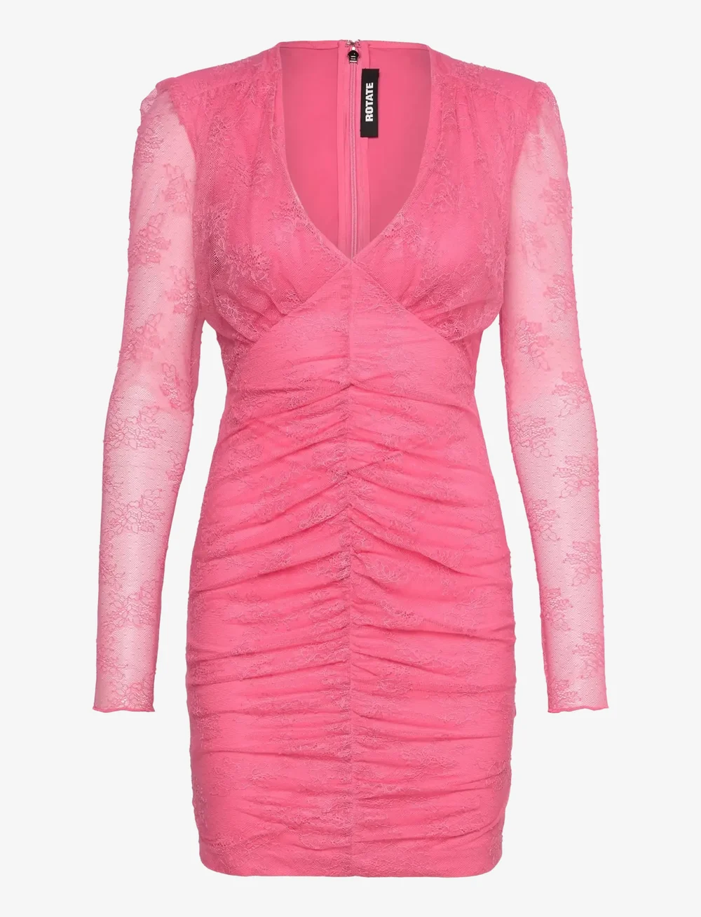 ROTATE Birger Christensen - Lace Mini Ls Dress - sukienki na imprezę - chateau rose - 1