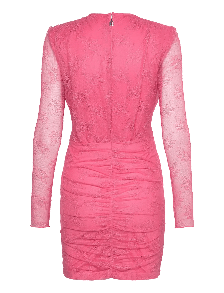 ROTATE - Lace Mini Ls Dress - robes de fête - chateau rose - 2