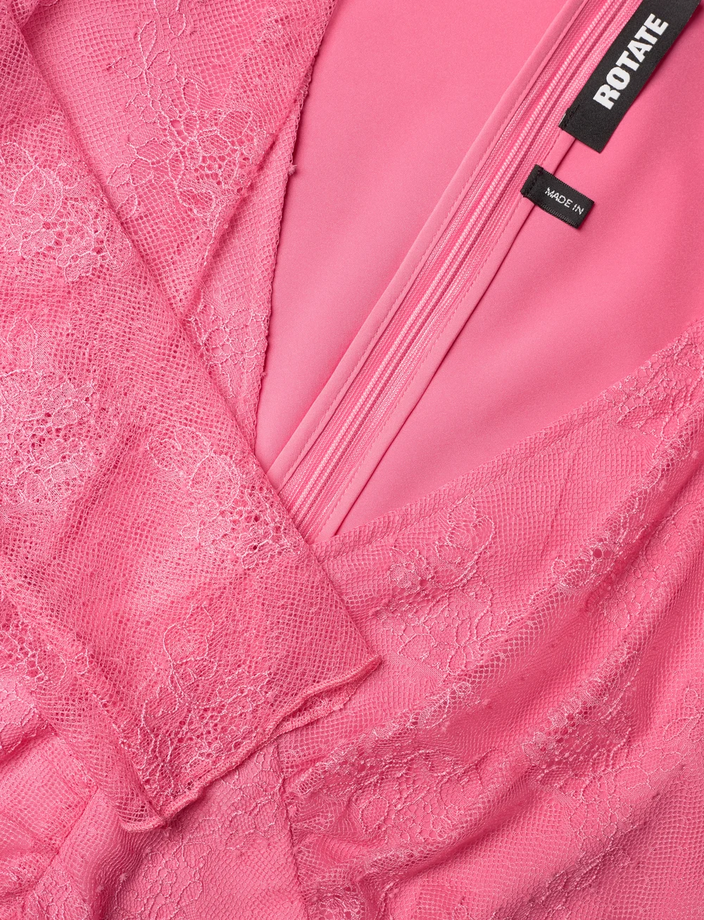 ROTATE Birger Christensen - Lace Mini Ls Dress - sukienki na imprezę - chateau rose - 5